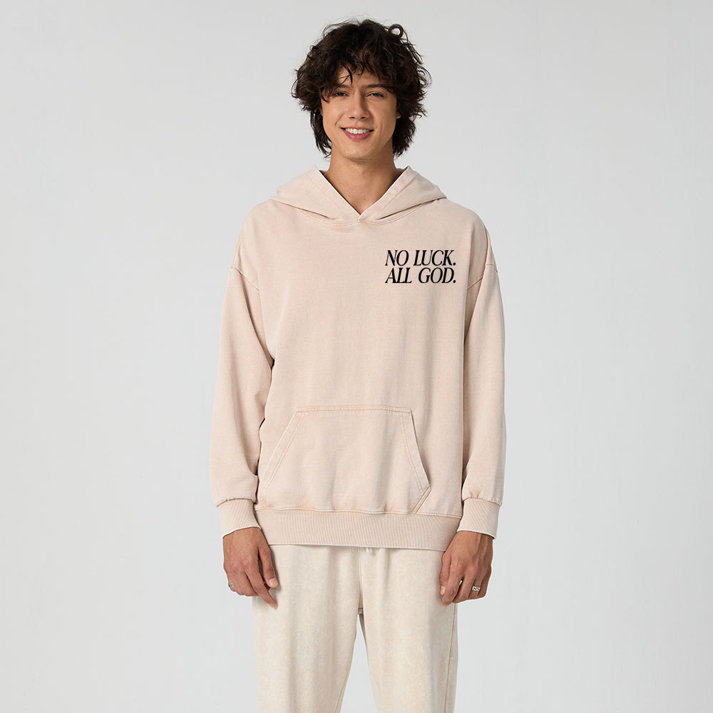 No Luck All God Christian Washed Hoodie