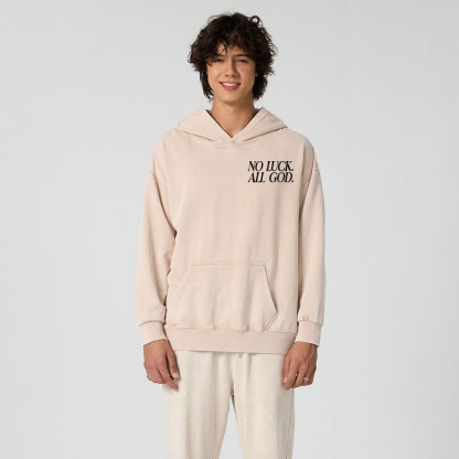 No Luck All God Christian Washed Hoodie