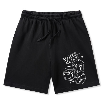 No Luck All God Christian Washed Shorts