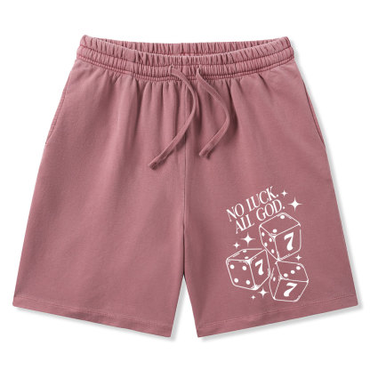 No Luck All God Christian Washed Shorts