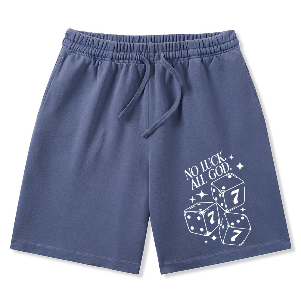 No Luck All God Christian Washed Shorts