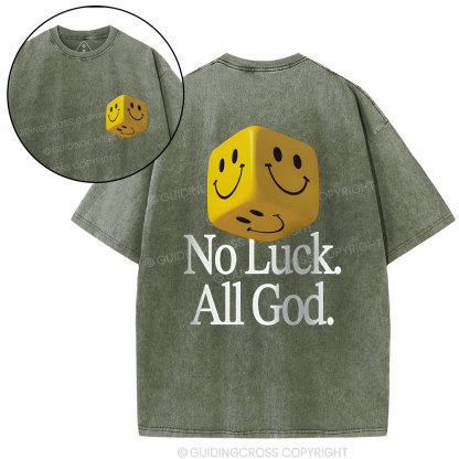 No Luck All God Christian Washed T-Shirt