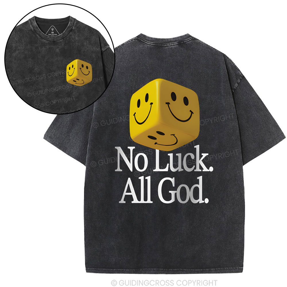 No Luck All God Christian Washed T-Shirt