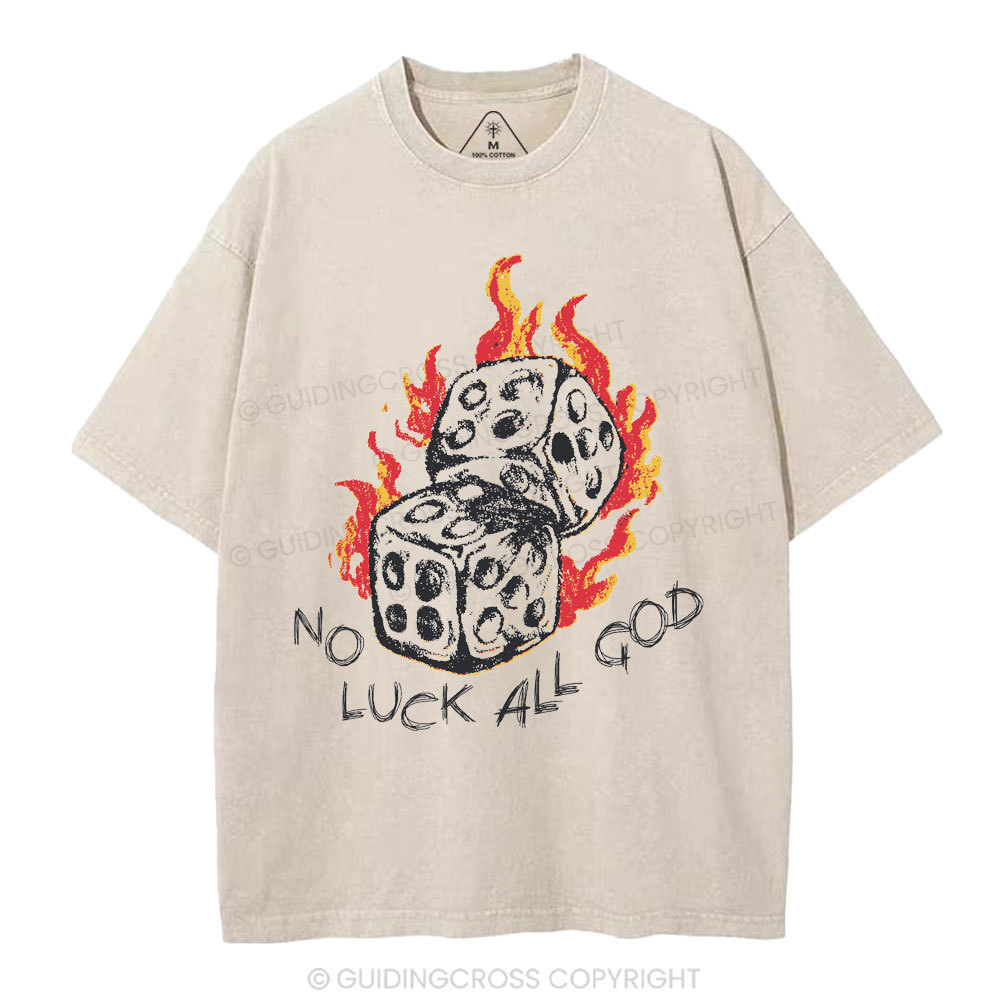 No Luck All God Christian Washed T-Shirt