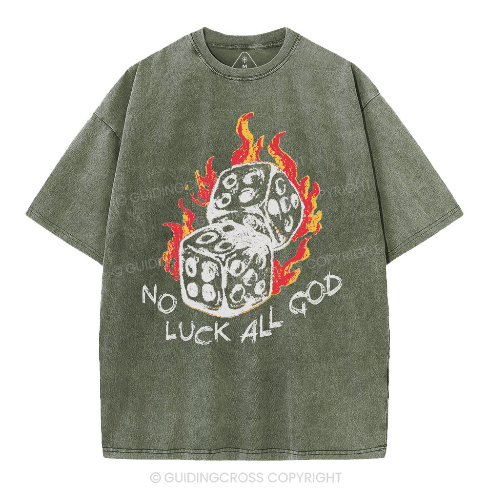 No Luck All God Christian Washed T-Shirt