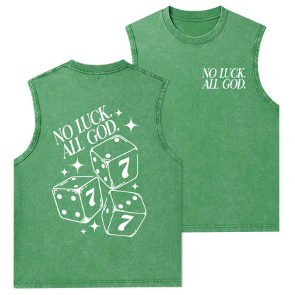 No Luck All God Christian Washed Tank Top
