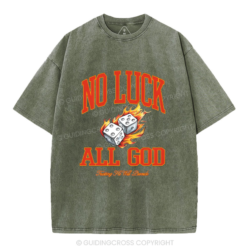 No Luck All god Christian Washed T-Shirt