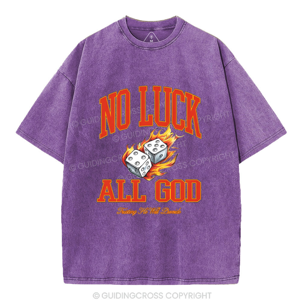 No Luck All god Christian Washed T-Shirt