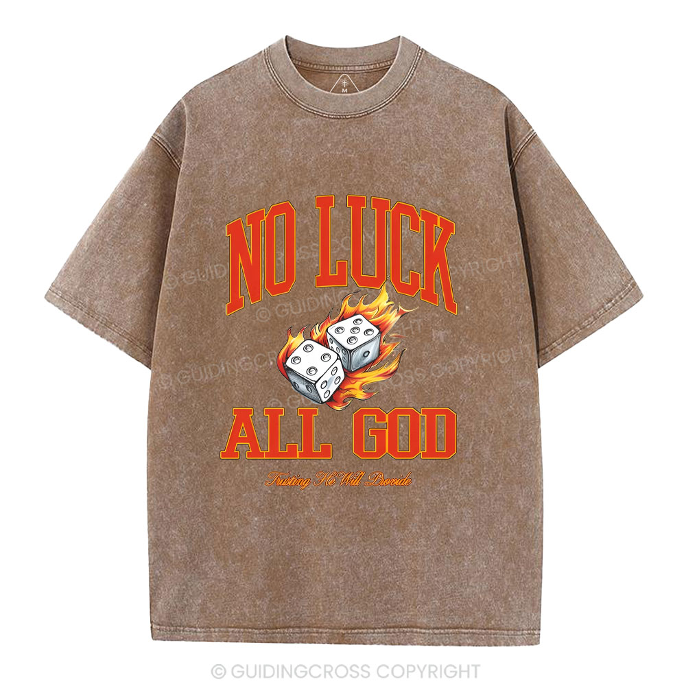 No Luck All god Christian Washed T-Shirt
