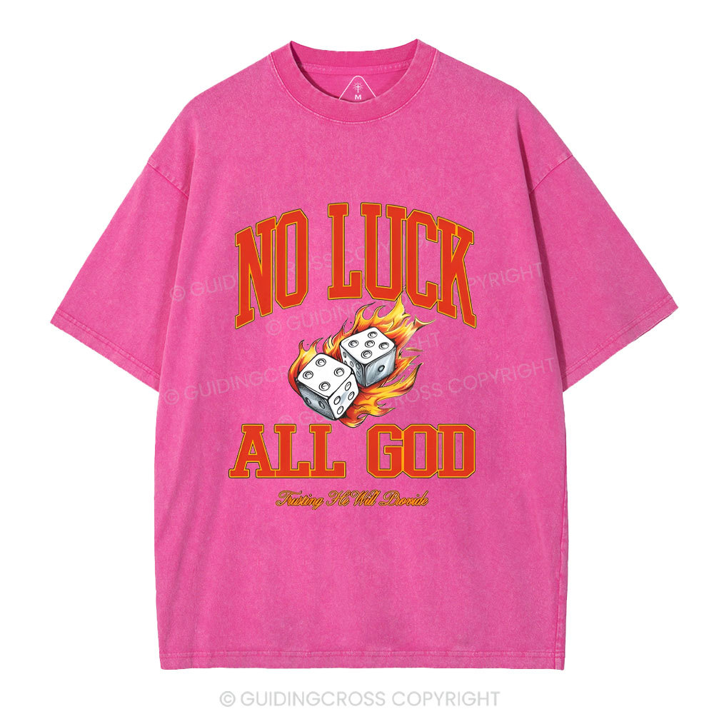 No Luck All god Christian Washed T-Shirt