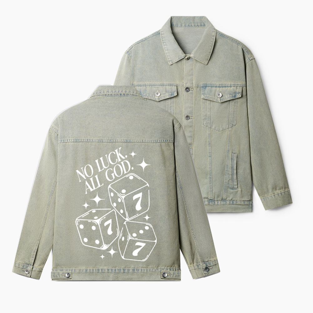 No Luck But God Christian Denim Jacket