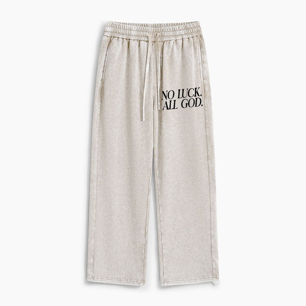 No Luck But God Christian Washed Sweatpants