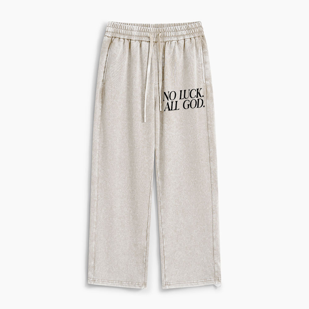 No Luck But God Christian Washed Sweatpants