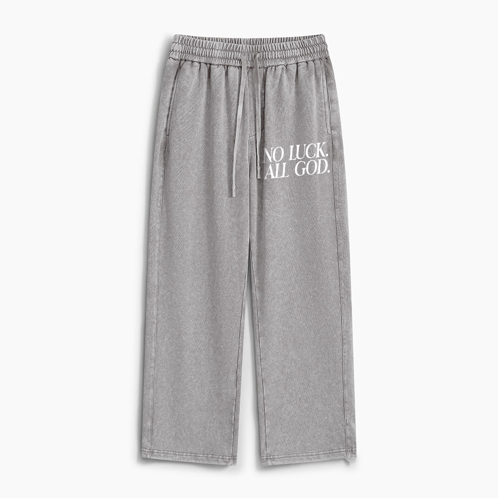 No Luck But God Christian Washed Sweatpants