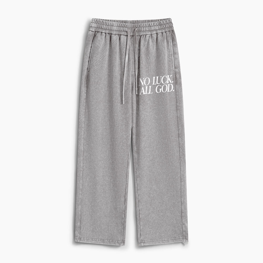 No Luck But God Christian Washed Sweatpants