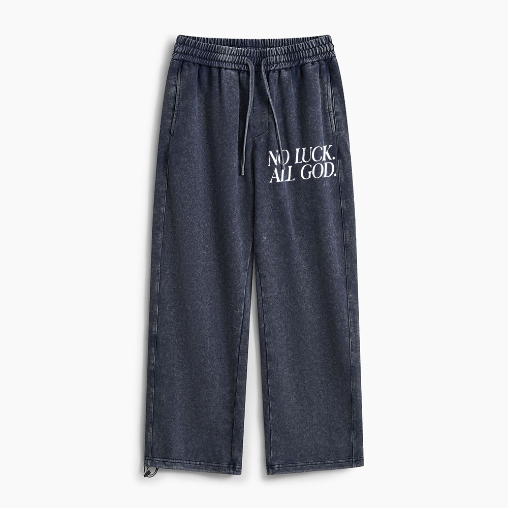 No Luck But God Christian Washed Sweatpants