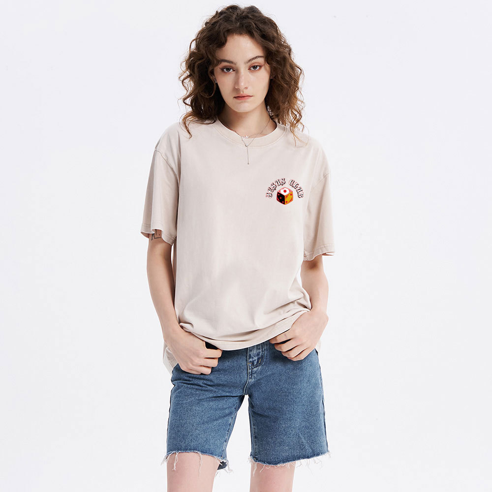 No Luck Just God Christian Washed T-Shirt