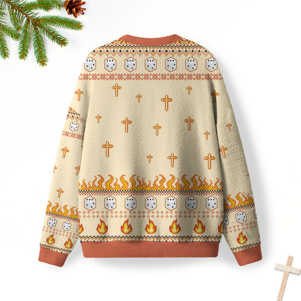 No Luck Just Jesus Furry Christian Lightweight Sweater