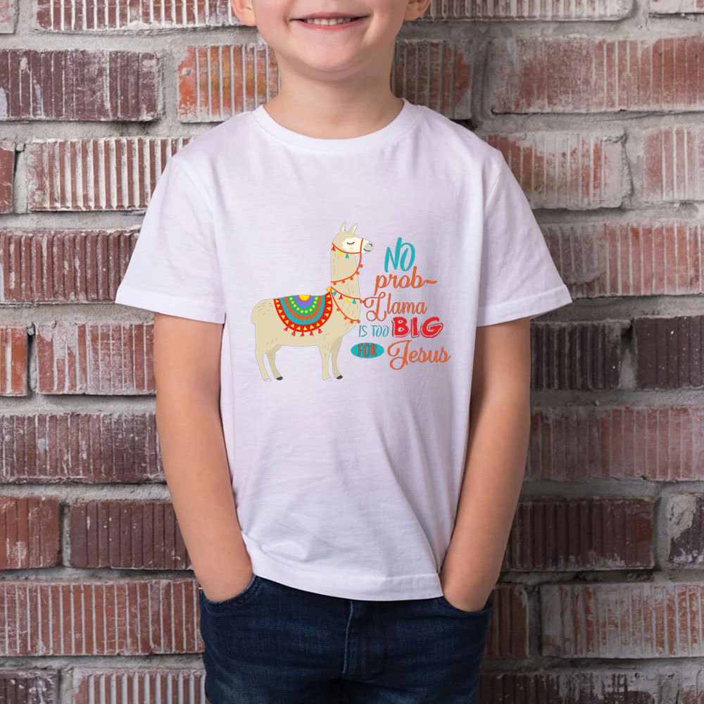 No Prob Llama Is Too Big For Jesus Christian Kid T-Shirt