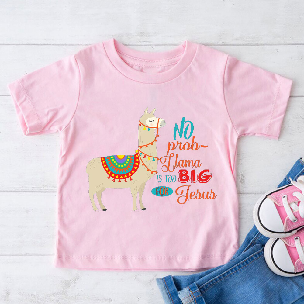 No Prob Llama Is Too Big For Jesus Christian Kid T-Shirt