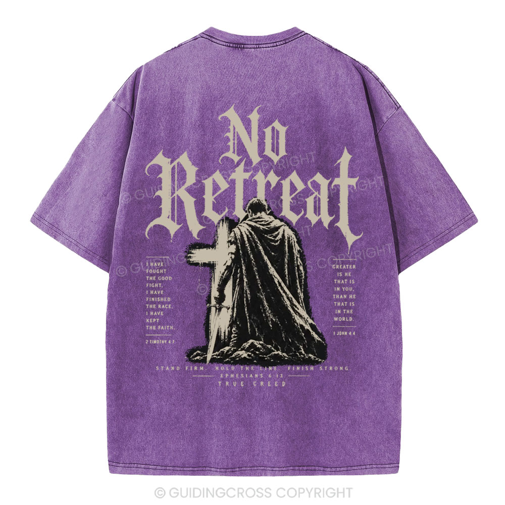 No Retreat Chrisitan Washed T-Shirt