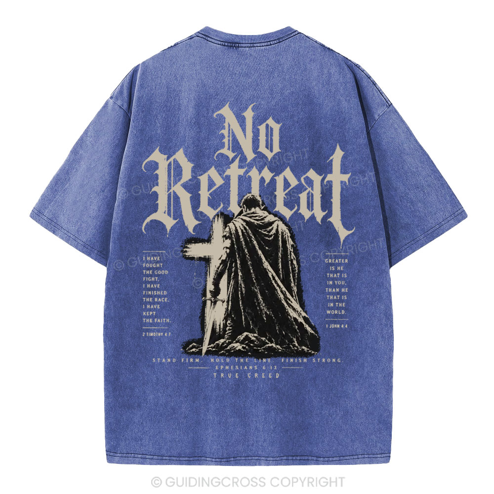 No Retreat Chrisitan Washed T-Shirt