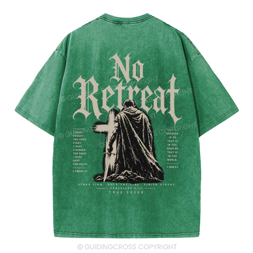No Retreat Chrisitan Washed T-Shirt