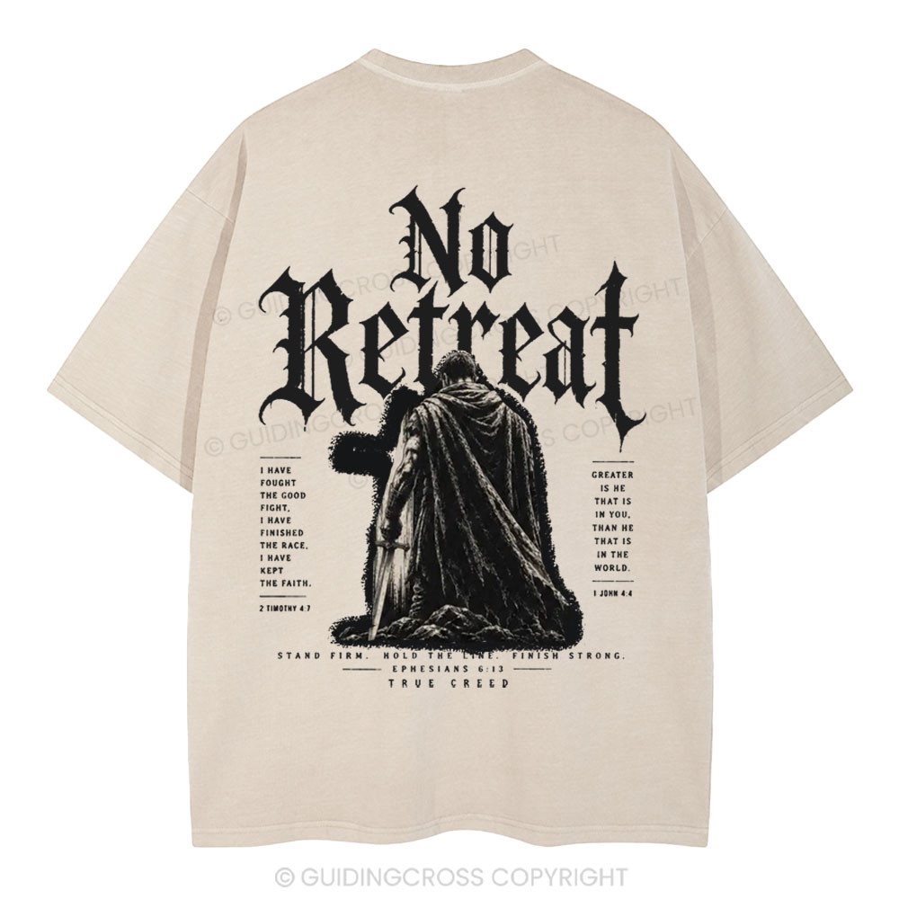 No Retreat Chrisitan Washed T-Shirt