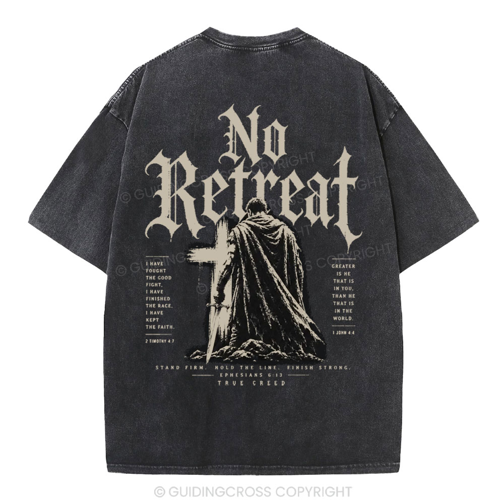 No Retreat Chrisitan Washed T-Shirt