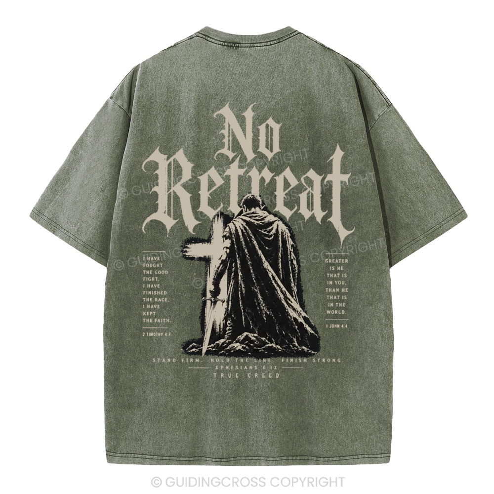 No Retreat Chrisitan Washed T-Shirt