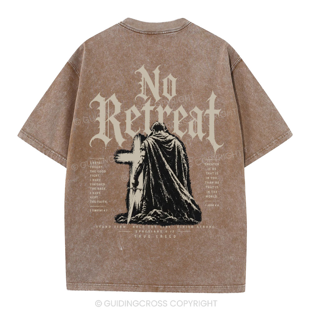 No Retreat Chrisitan Washed T-Shirt