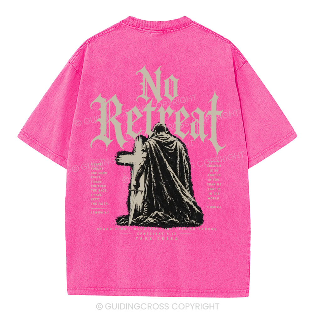 No Retreat Chrisitan Washed T-Shirt