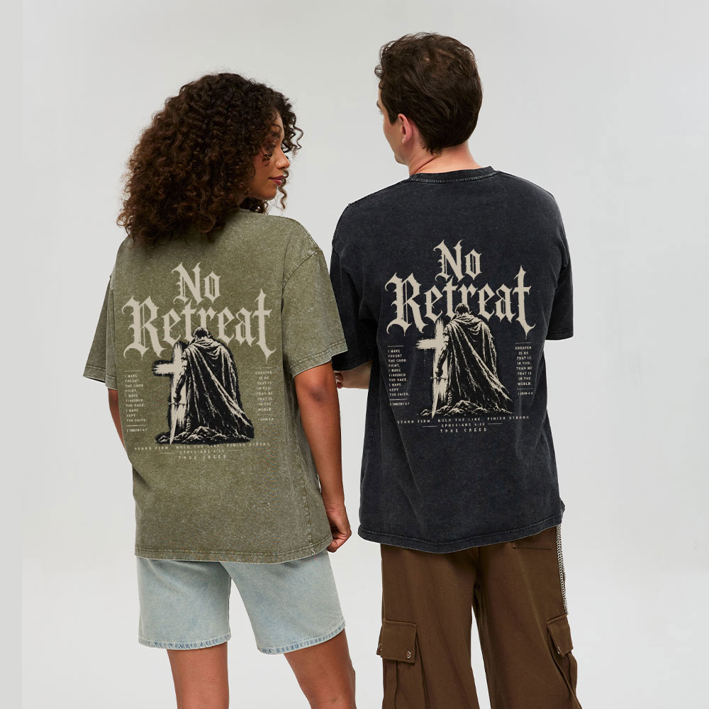 No Retreat Chrisitan Washed T-Shirt