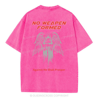 No Weapen Formed Against Me Shall Prosper  Christian Washed T-Shirt