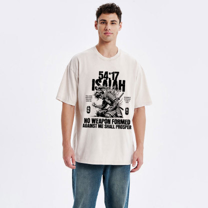 No Weapen Formed Against Me Shall Prosper Christian Washed T-Shirt