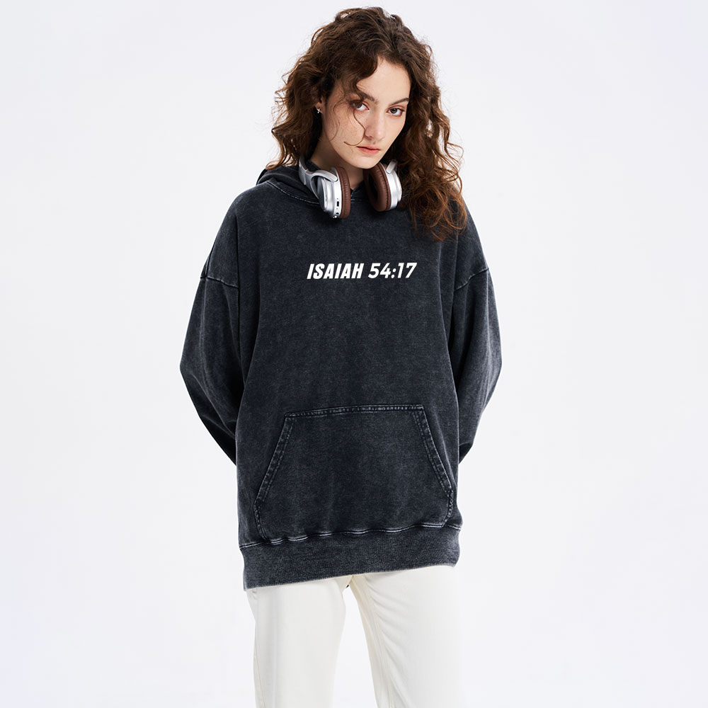 No Weapen Formed Against You Christian Washed Hoodie