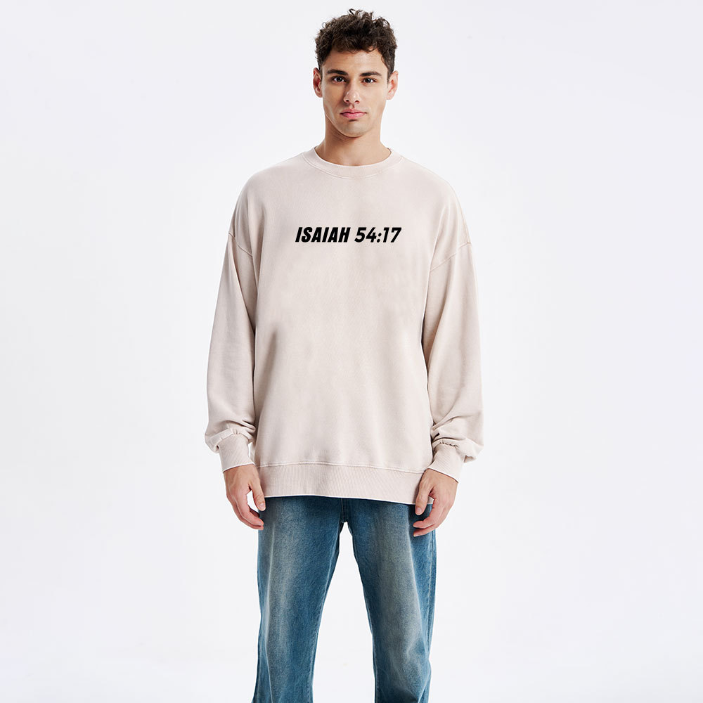 No Weapen Formed Against You Christian Washed Sweatshirt