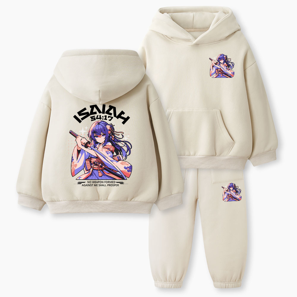 No Weapen Formed Christian Kid Fleece Hoodie Set