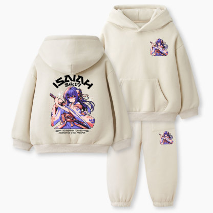 No Weapen Formed Christian Kid Fleece Hoodie Set