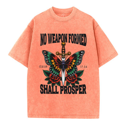 No Weapen Formed Christian Washed T-Shirt