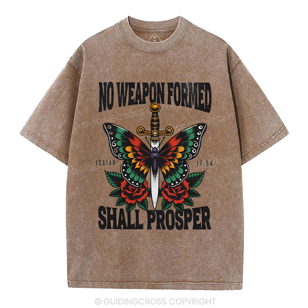 No Weapen Formed Christian Washed T-Shirt