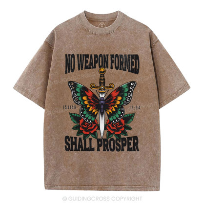 No Weapen Formed Christian Washed T-Shirt