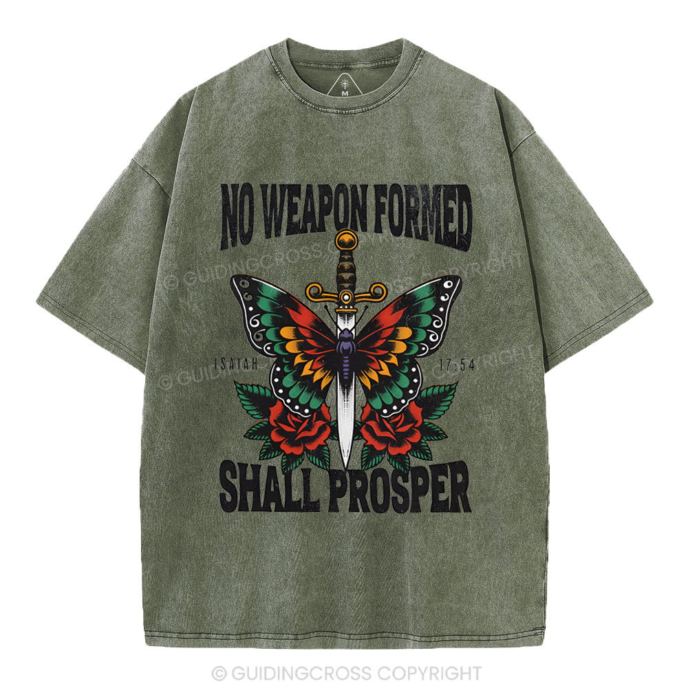 No Weapen Formed Christian Washed T-Shirt