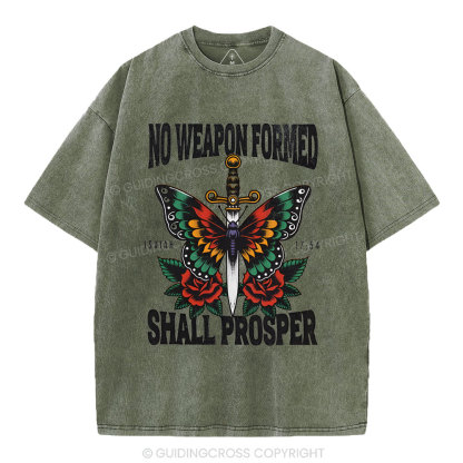 No Weapen Formed Christian Washed T-Shirt