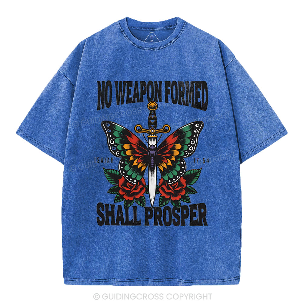 No Weapen Formed Christian Washed T-Shirt