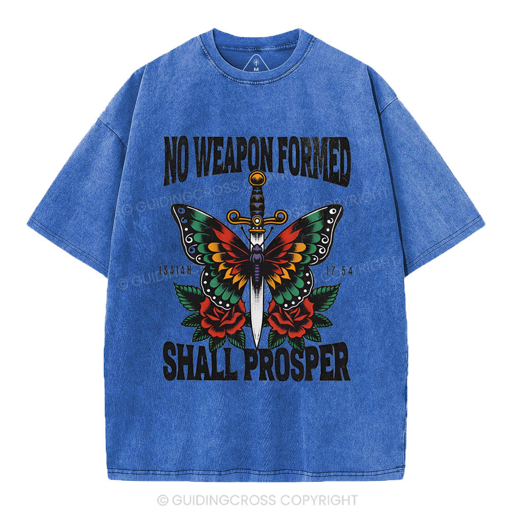No Weapen Formed Christian Washed T-Shirt