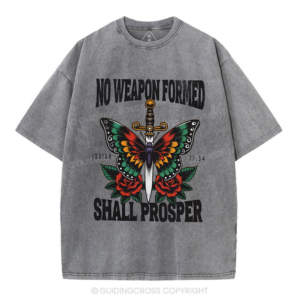 No Weapen Formed Christian Washed T-Shirt