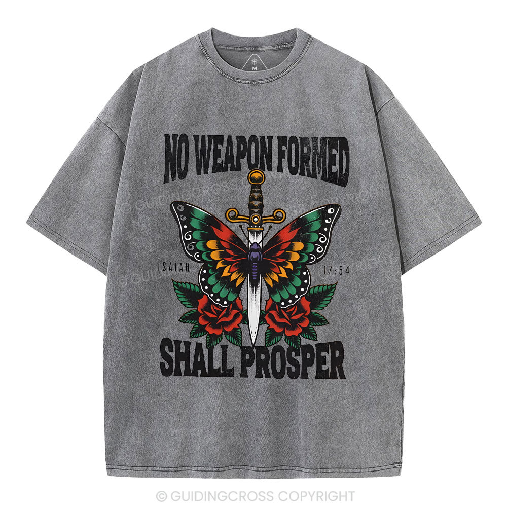No Weapen Formed Christian Washed T-Shirt