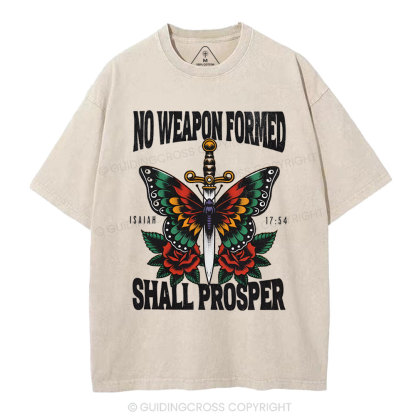 No Weapen Formed Christian Washed T-Shirt