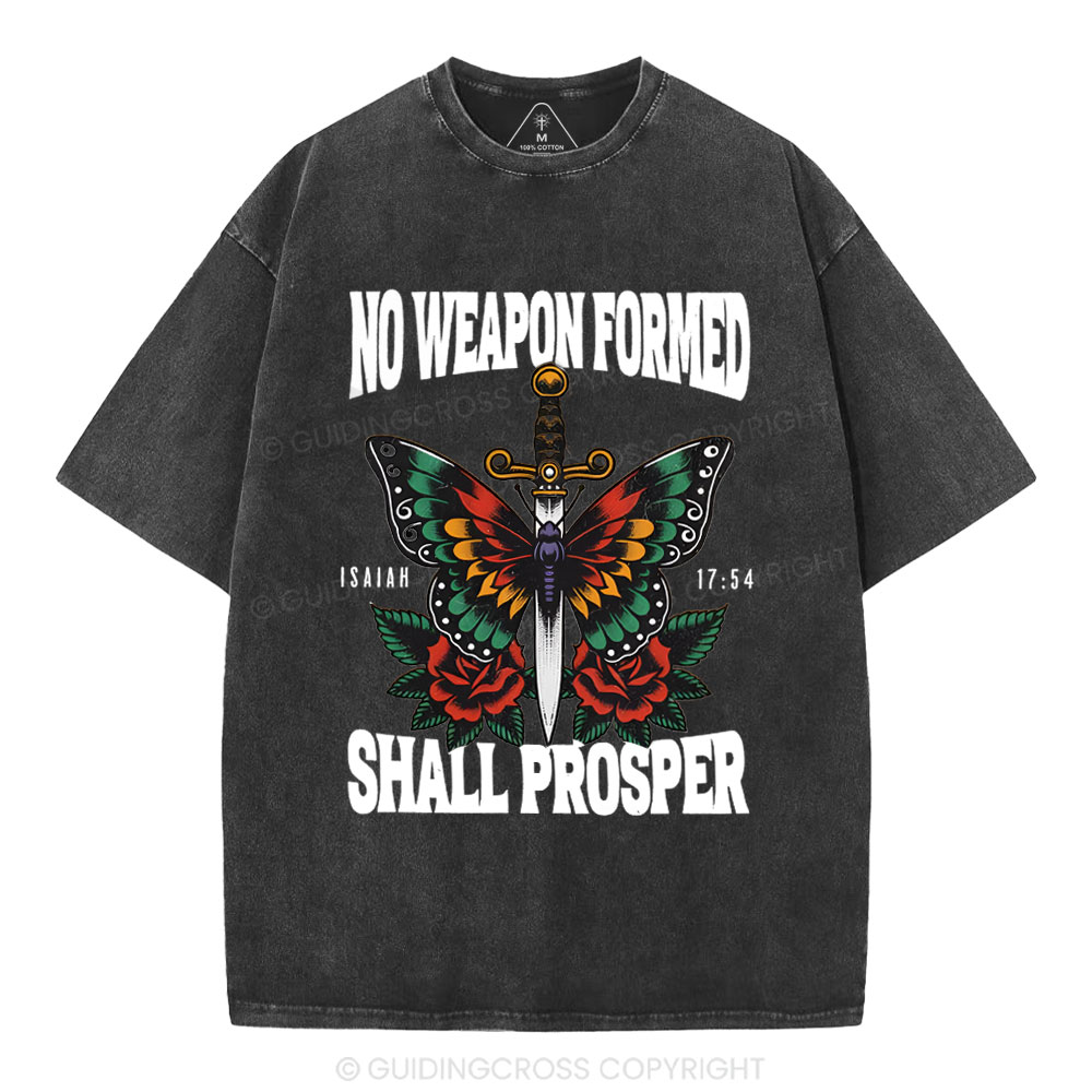 No Weapen Formed Christian Washed T-Shirt